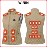 WININ USB Electric Heated Vest - 3 Heat Settings, 21 Zones, Washable Thermal Coat