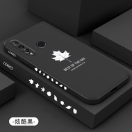 สำหรับ Huawei Nova 4e 3e Nova 3 3i 4ปลอก Luxury Square Liquid Liquid ซิลิโคนเคสโทรศัพท์ Maple Leaf กราฟิกเลนส์กันกระแทกปกหลัง