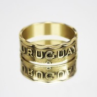 烏拉圭硬幣戒指 50 sentesimo 1976-1981 男士硬幣戒指 女士硬幣戒指