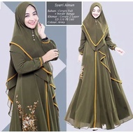 SJ SYARI AINUN CERUTY + BERGO/JILBAB Gamis Longdress XL