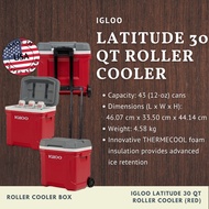 IGLOO Latitude 30 Qt Roller Cooler (Red)