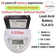 TLA 613 Battery Back Up Battery 6V 1.3AH Rechargeable Sealed Lead Acid  Battery UPS Back up Battery