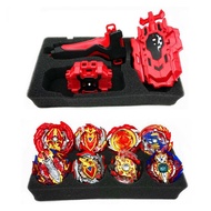 8pcs Red Beyblade Set Gyro Burst With Launcher Portable Storage Box Kids Gift
