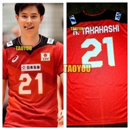 for Custom Name & Number 2020 Japan Olympic Volleyball Jersey Ran Takahashi No.21 4 Colors Casual Wo