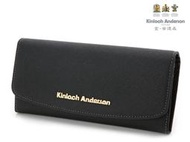 【寧寧精品*台中專賣店】Kinloch Anderson金安德森【防刮十字紋兩摺女用長皮夾 經典黑】750-3