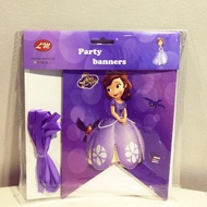 Sofia party banner (approx 5"x 7") 12 flags