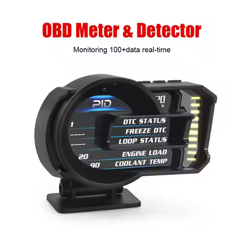 A590s OBD2+GPS Head Up Display Full LCD Instrument Panel Modification HUD Gauge RPM Voltage Oil Pres
