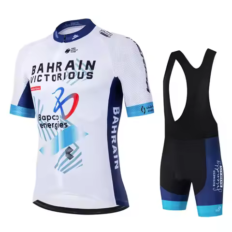 New Pro Team Bahrain Cycling Jersey Set Men's Summer Bike Mountain Uniform Ropa Ciclismo Maillot Hom