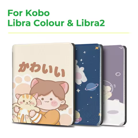 for Kobo Libra Colour and Kobo Libra2 Protective cover 7-inch Auto Sleep Wake function E-book Case w