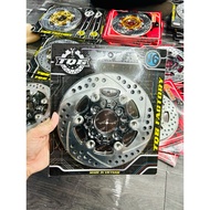 đĩa xe máy TQ6 220mm v6 v5 v4 - 4 lỗ thông dụng - lòng nhôm đen xám vàng