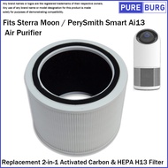 Fits Sterra Moon / PerySmith Smart Ai13 Air Purifier 2-in-1 True HEPA H13 & Activated Carbon Replace
