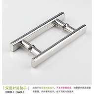 Square Glass Store Handle Double-Sided ktv Handle Shower Room Office Pair Tube 9w304 Stainless Steel