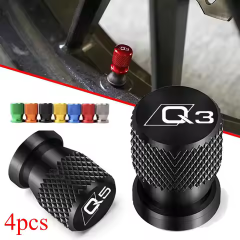 For audi a3 A4 A5 A6 A7 A8 Q2 Q3 Q5 Q7 TT 4pcs Car Wheel Tire Valve Caps Tyre Stem Covers Airdust Wa