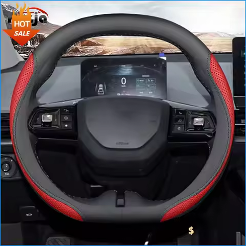 Leather Car Steering Wheel Cover for Kia EV5 EV9 EV3 K4 2024 2025 2026 Breathable Non-slip Car-styli