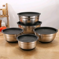 MEJIMA Stainless Steel Mixing Bowl 201 with Lid & Anti-Slip