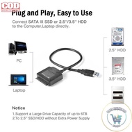 E-yield USB 3.0 to SATA Adapter Cable for 3.5 2.5 Inch HDD SSD 40cm - ZD0004