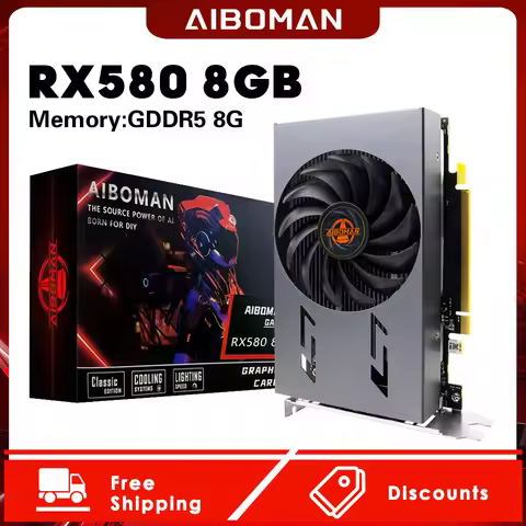 AIBOMAN RX580 8G Multi-Screen Graphics Card Supports simultaneous display of 6 screens Gaming Office