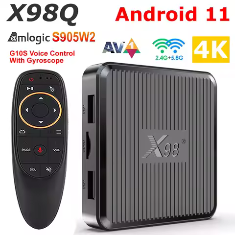 X98Q TV Box Android 11.0 Amlogic S905W2 Quad Core 2G 16G Media Player AV1 2.4G 5G Dual Wifi 802.11 A