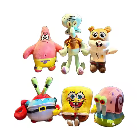 12pcs/lot 8inch Anime Spongebob Squarepants plush toys Patrick Star Squidward Eugene H. Krabs Gary a