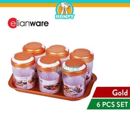 ELIANWARE Edisi Raya Round Snacks Candy Container with Tray Bekas Kuih Raya E-1712/1188 (6PCS)