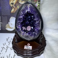 Top Uruguay Amethyst Dinosaur Egg Crystal Cave ESPa+1.76kg ️ Emperor Purple Mouth Wide Hole Deep God Fingerprint Gift Collection Self-Pendulum Lucky