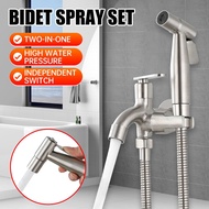 304 Stainless Steel Two Way Tap High Pressure Bidet spray set Bathroom faucet Toilet hose Paip toile