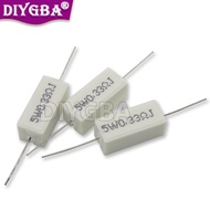 10Piece 5W Cement Resistance 0.1 ~ 10k Ohm 0.33R 1R 10R 100R 0.22 0.33 1 10 100 1K 10K Ohm Cement Re