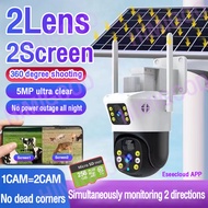 4G Solar cctv camera dual lens  WIFI cctv 360 5MP  Outdoor sim cctv camera  solar power wireless security camera