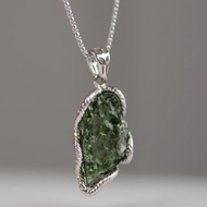 捷克隕石Moldavite原石S925銀項鏈 能量之王 靈性之石 稀有珍貴
