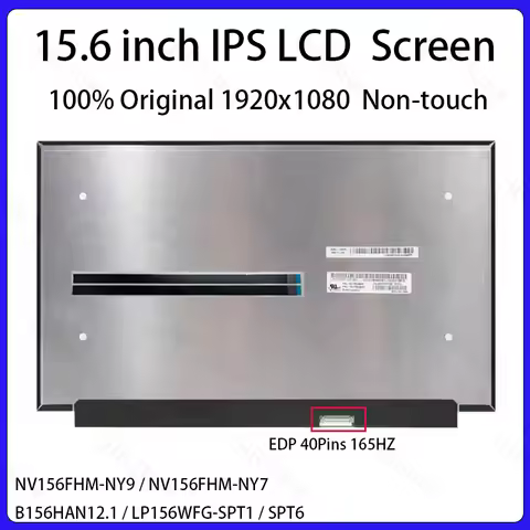 15.6' 165Hz Laptop LCD Screen NV156FHM-NY9 NV156FHM-NY7 B156HAN12.1 LP156WFG-SPT1 LP156WFG-SPT6 Disp