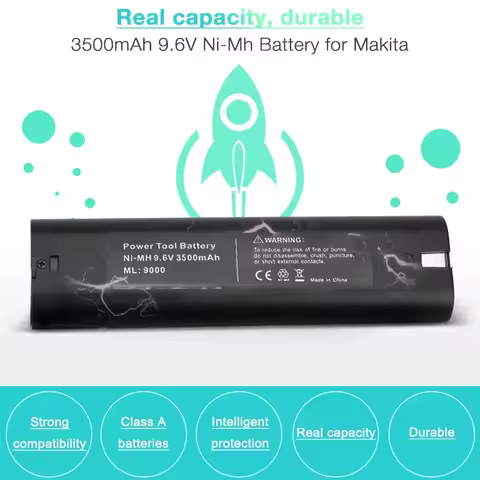 9.6V 4.8Ah Ni-MH Battery for Makita 9000 9001 9002 9033 9600 193890-9 192696-2 632007-4 5090D 6012HD