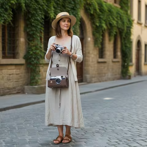 Adjustable Strap Camera Case Shockproof Leather Storage Bag Waterproof for Nikon J1/Leica D-LUX/Cano