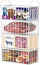 MSERCUOR Freezer Organizer Bins, 4 Pack Stackable Deep Chest Freezer Organizer Bins, Foldable Basket