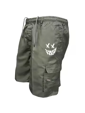 American Flag Printed Cargo Shorts Independence Day Eagle Shorts Summer Cargo Work Camping Multi-poc