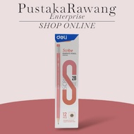 PENCIL[DELI]/COLOUR PINK/2B/12 PCS/HEXAGONAL BARREL/SCRIDE GRAPHITE PENCIL