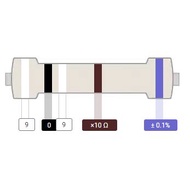 Metal Film Resistor DIP 1/4W Color Ring 0.1% Precision 9.5k/9.7k/9.09k/1.47k/11.5k/11K