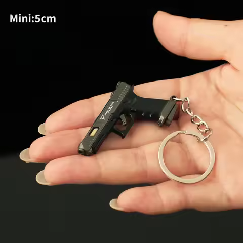 Miniature Alloy Metal Keychain, Glok Pistol Weapon Collection, Mini Model, Pendant Gift, Display Pie
