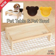 Pet Wood Table Pet Table Cat Table Cat Bowl Pet Bowl Puppy Bowl Food Bowl Feed Bowl Pet Feeder Food 
