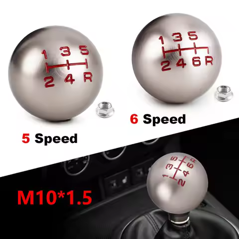 Aluminum 5/6 Speed JDM Ball Shape Shift Gear Knob M10*1.5 For Honda Fit Civic City FD2 FN2 EP3 TYPE 