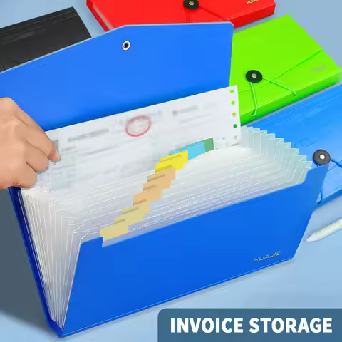 HUAJIE Receipt Invoice Organizer Folder, Multi-Layer Accordion File Bag with Labels, Small Bill Stor