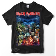 . V.ID Kaos Uniseks Kaos Musik / Tshirt Band Iron Maiden Writing / Metal Punk Rock  Atasan Vintage T