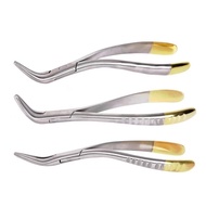 Dental residual root forceps, extraction forceps, curved maxillary and mandibular universal forceps