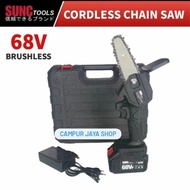 Mesin Gergaji Dahan Pohon Kayu Baterai Batre senso Cordless 68V Sunc