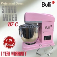 BULLI Stand Mixer B7-C - Pink (7.0L/500w) Professional Heavy 2kg Dough Silent Electronic Digital Pen