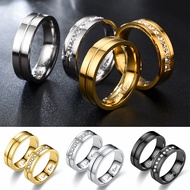 New Men Women Fashion Couple Ring Titanium Steel Diamound Cincin Fashion Jewellery Size 6-13