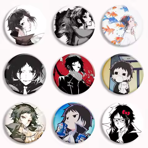 Ryunosuke Akutagawa Anime Soft Button Pin Hot Manga Bungou Stray Dogs Brooches Badge Bag Decor Acces