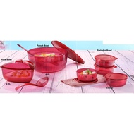 Tupperware Roza Bowl 2.2L with Ladle / Punch Bowl 6L with Ladle / Punch Cups 170ml