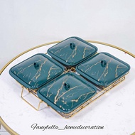 prasmanan QueenRose keramik marble set peralatan saji makanan import mewah