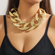 Golden Unique Hip-Hop Necklace Exaggerated CCB Acrylic Exaggerated Necklace