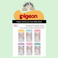 Pigeon SofTouch Teat Wide Neck SS/S/M/L/LL/LLL